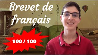 Brevet de français  Comment jai obtenu 100100  Présentation et conseils [upl. by Aneret]