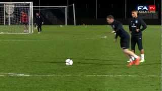 Freekick Practice makes perfect for Wayne Rooney England training [upl. by Shalne]