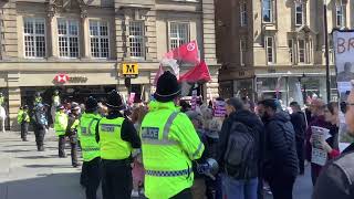 Protest amp AntiProtest Rally in Newcastle  UK 23 April 2022 [upl. by Lieno]