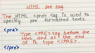 L5 pre tag in html  What is preformatted text in html [upl. by Inoue]