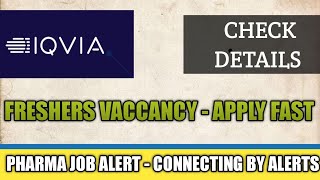 Freshers Lab Cent Project Coord Openings At IQVIA  IQVIA Walkin Drive  IQVIA Freshers Jobs [upl. by Truda970]