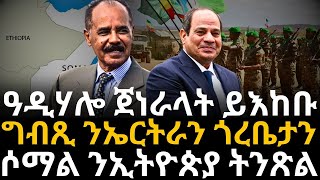 ግብጺ ንኤርትራን ጎረቤታን ክትዓርቅ ዓዲሃሎ ጀነራላት ይእከቡሶማል ንኢትዮጵያ ትንጽል [upl. by Vachell]