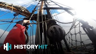 Climbing The Rigging of An 18th Century Tall Ship [upl. by Ornstead]