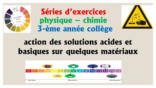 série n°7  action des solutions acides et basiques sur quelques métaux3 eme année collège biof [upl. by Ashlan]