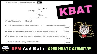 4分鐘解題【SPM  ADD MATH】 KBAT Question  COORDINATE GEOMETRY Q3 [upl. by Yraek]