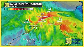 Pluie abondante et fortes rafales  c’est un gros système qui touchera tout le Québec [upl. by Idac]