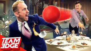 We played Dodgeball in a 5 Star Restaurant things got messy😂 [upl. by Ardnohsed656]