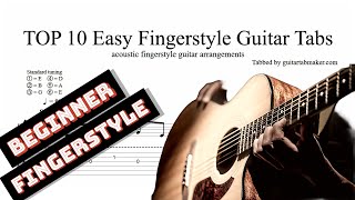 TOP 10 easy fingerstyle guitar tabs in 2023 PDF  Guitar Pro [upl. by Atimad]