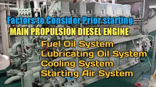 Marine Diesel Engine Startup Procedures  Niigata 6L28HX  1800HP x 2 [upl. by Kitchen507]