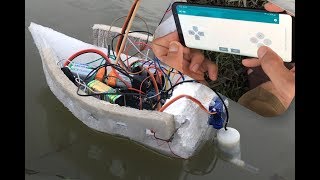 Mobile Controlled Boat  Arduino Uno based  mini project [upl. by Dyna]