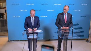 8 November 2024  LiveStatement mit Friedrich Merz amp Alexander Dobrindt [upl. by Slack125]