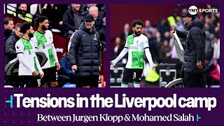 HEATED exchange between Mohamed Salah and Jürgen Klopp 👀  West Ham 22 Liverpool  Premier League [upl. by Epul]