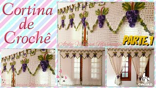 🍇Cortina De Crochê  Parte 1 Por Vanessa Marcondes [upl. by Anerehs]