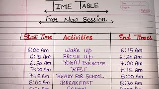 How to make Time Table for students ll Time Table for New Session From 7th To 9th classes [upl. by Naie774]