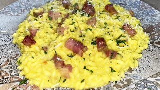 RISOTTO ZAFFERANO E PANCETTA VELOCISSIMO [upl. by Elamrej308]