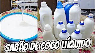 SABÃO DE COCO LÍQUIDO CASEIRO PERFUMADO SUPER FÁCIL RÁPIDO E ECONOMICO SEM SODA RENDE 12 LITROS [upl. by Dettmer]