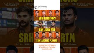 Sunrisers Hyderabad Strategy Of Ipl Mega Auction 2025 SRH Retent amp Target Players ApniCommentry19 [upl. by Enila]