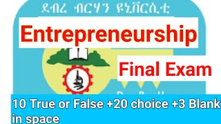 Entrepreneurship Final Exam Dbu Entrepreneurship Final Exam [upl. by Novyar278]