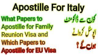 Apostille For Italy What papers to Apostille for family reunion visa and EU Visa italyvisa [upl. by Dnomyar]