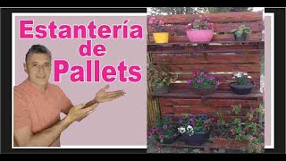 estantería para plantas en pallets diy [upl. by Hoban]