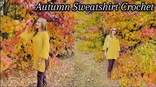 Autumn Sweater Dress Crochet  Móc Áo Mùa Thu Đơn Giản Cho Người Mới Bắc Đầu  Rosy DIY [upl. by Lejna565]