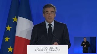 Présidentielle 2017 la déclaration de François Fillon en intégralité [upl. by Analahs]