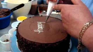 Hand writing in buttercream [upl. by Irec]