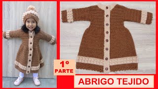 ABRIGO O CARDIGAN PARA NIÑA TEJIDO EN CROCHET PUNTO BASICO Y PUNTO EN RELIEVE 1º PARTE [upl. by Ylrrad]