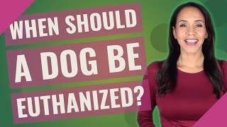 When should a dog be euthanized [upl. by Ttekcirc]