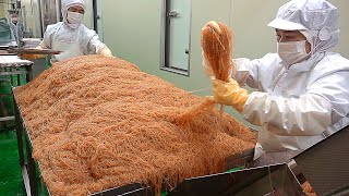 Popular in America Mass production Sweet Potato Glass Noodles Making Process  Korean food factory [upl. by Carvey]