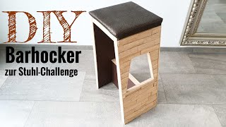 DIY Barhocker aus Eichenholz selber bauen  Mein Beitrag zur Lets Bastel Challenge [upl. by Nnayecats]