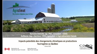 Impacts potentiels des changements climatiques en productions fourragères au Québec [upl. by Hnaht]