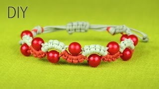 Easy Wave or Snake Bracelet with Beads  Tutorial [upl. by Monafo]