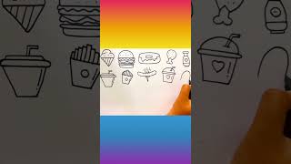 How to draw a cute food doddle  Easy drawing food [upl. by Mir]