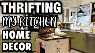 THRIFTING MY HOME DECOR  DECORATING MY KITCHEN WITH THRIFT FINDS [upl. by Zondra]