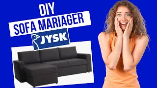 221  AssembleSamle JYSK sofa bed  Sleep  storage chaiselong MARIAGER opbevaring mørkegrå [upl. by Fonseca844]