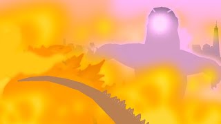 Thermonuclear Godzilla VS Evolved Godzilla  KoTM V GxK A Godzilla Stick Nodes Battle Animation [upl. by Anitsugua]