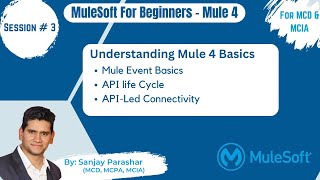 3  MuleSoft Tutorials MCD amp MCIA  Mule Basics Mule Event API lifecycle amp API Led Connectivity [upl. by Asilem]