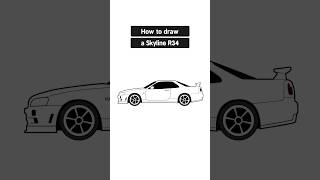 How to Draw a Skyline GTR Step by Step  R34 Car Drawing Easy [upl. by Grissel]