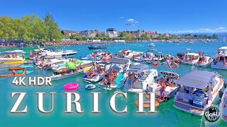 SWITZERLAND ZURICH 🇨🇭 Walking tour from Lake along Bahnhofstrasse switzerland 4K HDR [upl. by Ehtnax]