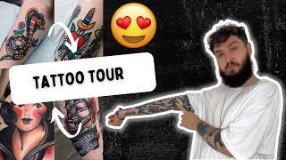 UPDATED All My Traditional Tattoos  Tattoo Tour 2023 [upl. by Omolhs]