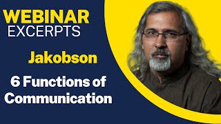 Roman Jakobson Six Functions of an Act of Communication Poetic Function Webinar Excerpt [upl. by Honig114]