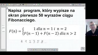 Ciąg Fibonacciego Iteracyjnieimplementacja w Pythonie [upl. by Ardnek]