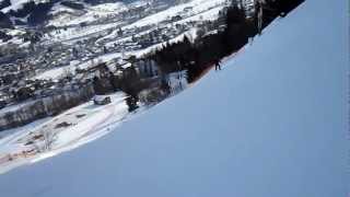 Kitzbühel Piste Streif Piste 21 mit Mausefalle und Steilhang [upl. by Rubia]