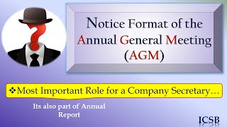 Notice format of the Annual General Meeting  AGM  ICSB [upl. by Attevaj358]