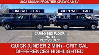 2022 Nissan Frontier SV Crew Cab Long Bed  Short Bed Comparison  Newton Nissan Gallatin TN [upl. by Perl188]