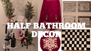 quot NEW quot 2024 HALF BATH DECORATE WITH ME  CHRISTMAS DECOR IDEAS🎄 [upl. by Tenaj]