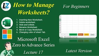 17 Managing Worksheets in MS Excel  For Beginners  Urdu Hindi excel learning teacher msexcel [upl. by Hayes]