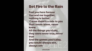 set fire to the rain  adele lyrics music shorts [upl. by Dnaleel]