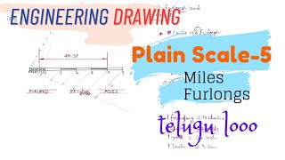 How to Draw Plain Scale with Miles and Furlongs in telugu  Engineering Drawing  BTech [upl. by Barnebas293]